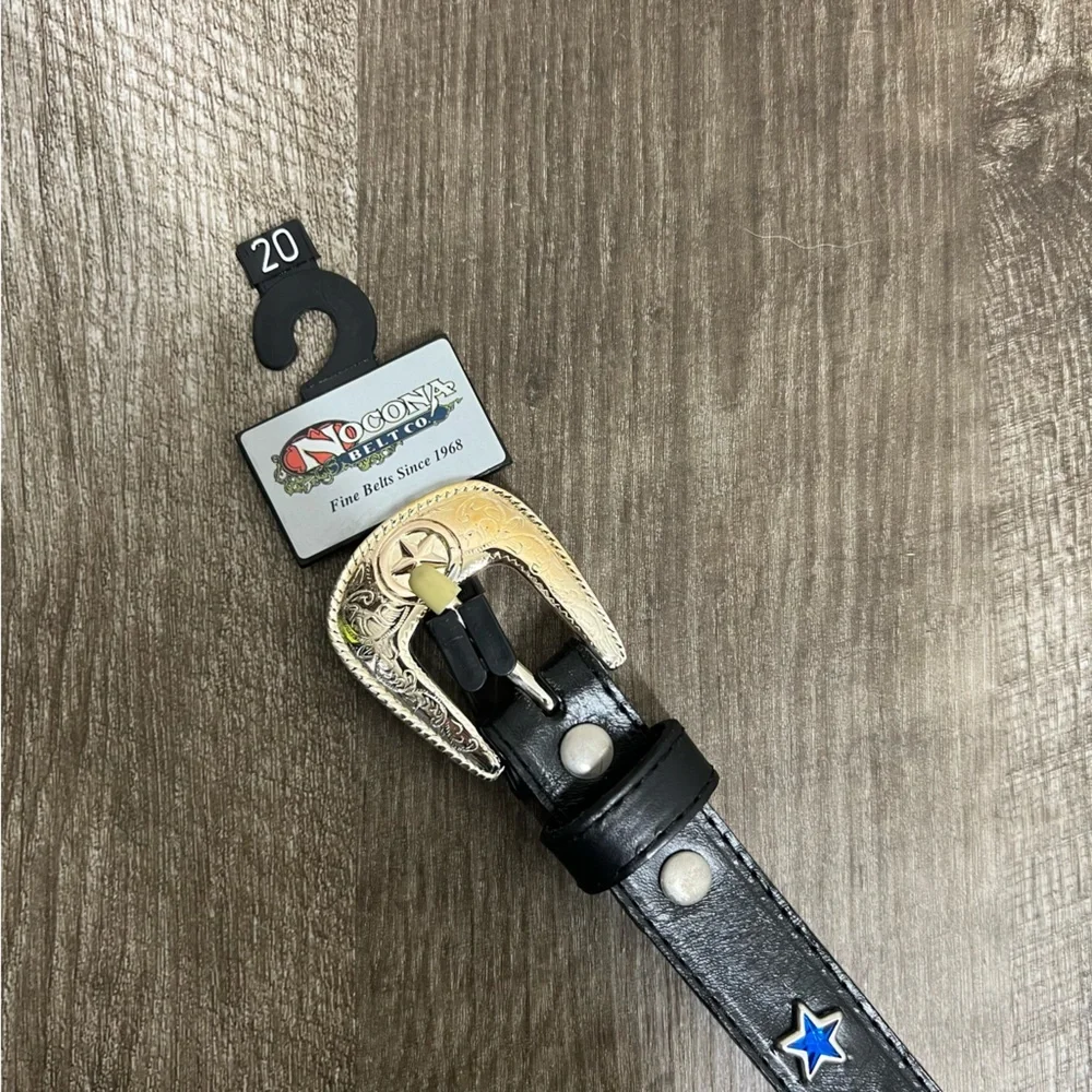 Nocona Star Embellished Leather Belt